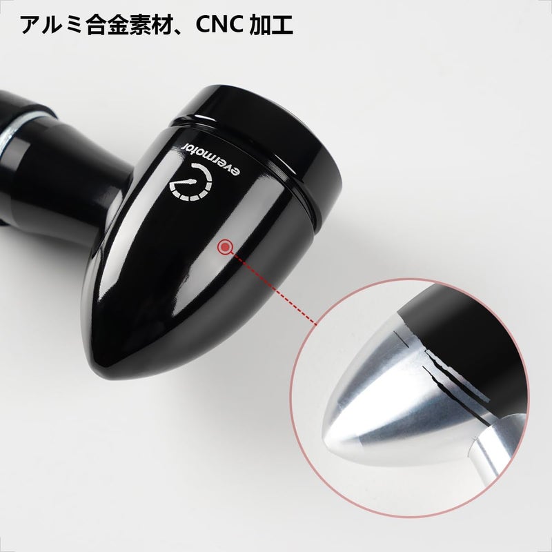 evermotor إشارات دوران LED صغيرة 3 في 1 للدراجات النارية، مؤشرات أمامية وخلفية من الألمنيوم CNC، تناسب عالمي لهارلي، هوندا، ياماها، كافيه ريسر، كروزر – ومضات دراجة نارية مع ضوء برتقالي/أحمر (عبوة 2)  - Image 3